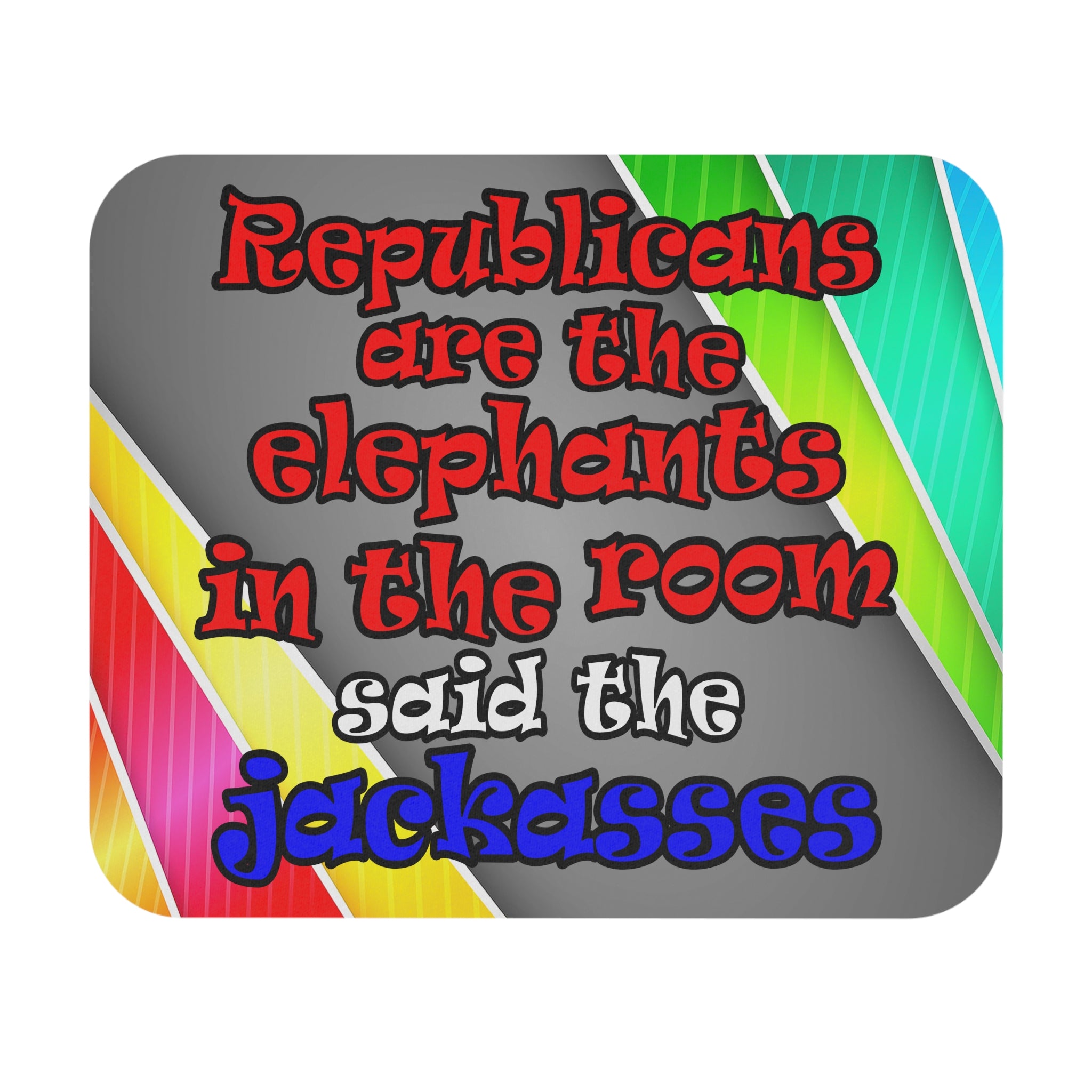 donkeys and elephants - Mouse Pad (Rectangle) (rainbow split)