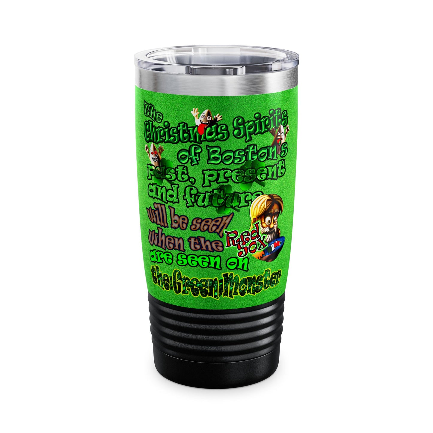 christmas spirits of boston - Ringneck Tumbler, 20oz (green turf)