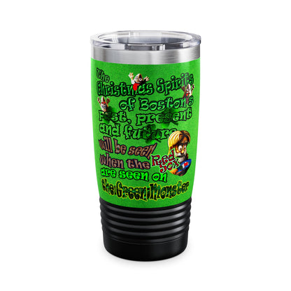 christmas spirits of boston - Ringneck Tumbler, 20oz (green turf)