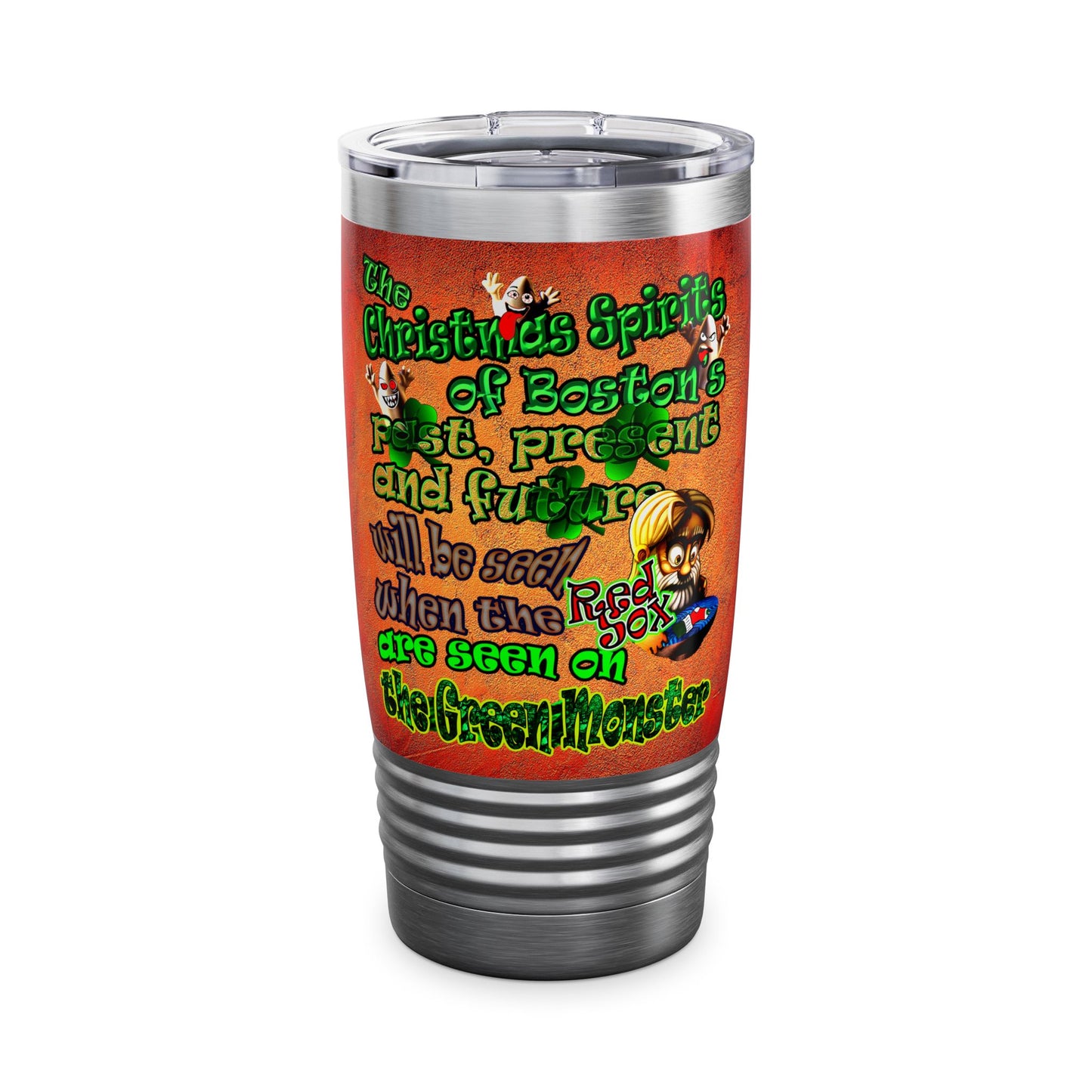 christmas spirits of boston - Ringneck Tumbler, 20oz (burnt orange)