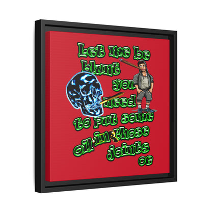 og - framed canvas art (dark red)