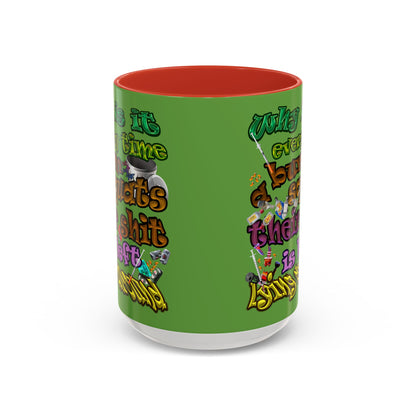 the bum's shit - Accent Mug (green)