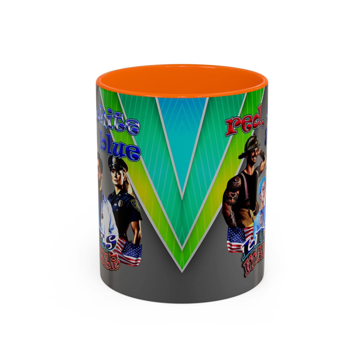 rw&b lives matter - Accent Mug (rainbow split)