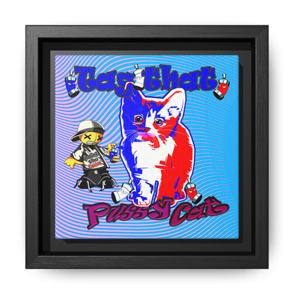 tag that - framed canvas art (light blue-purple wave)