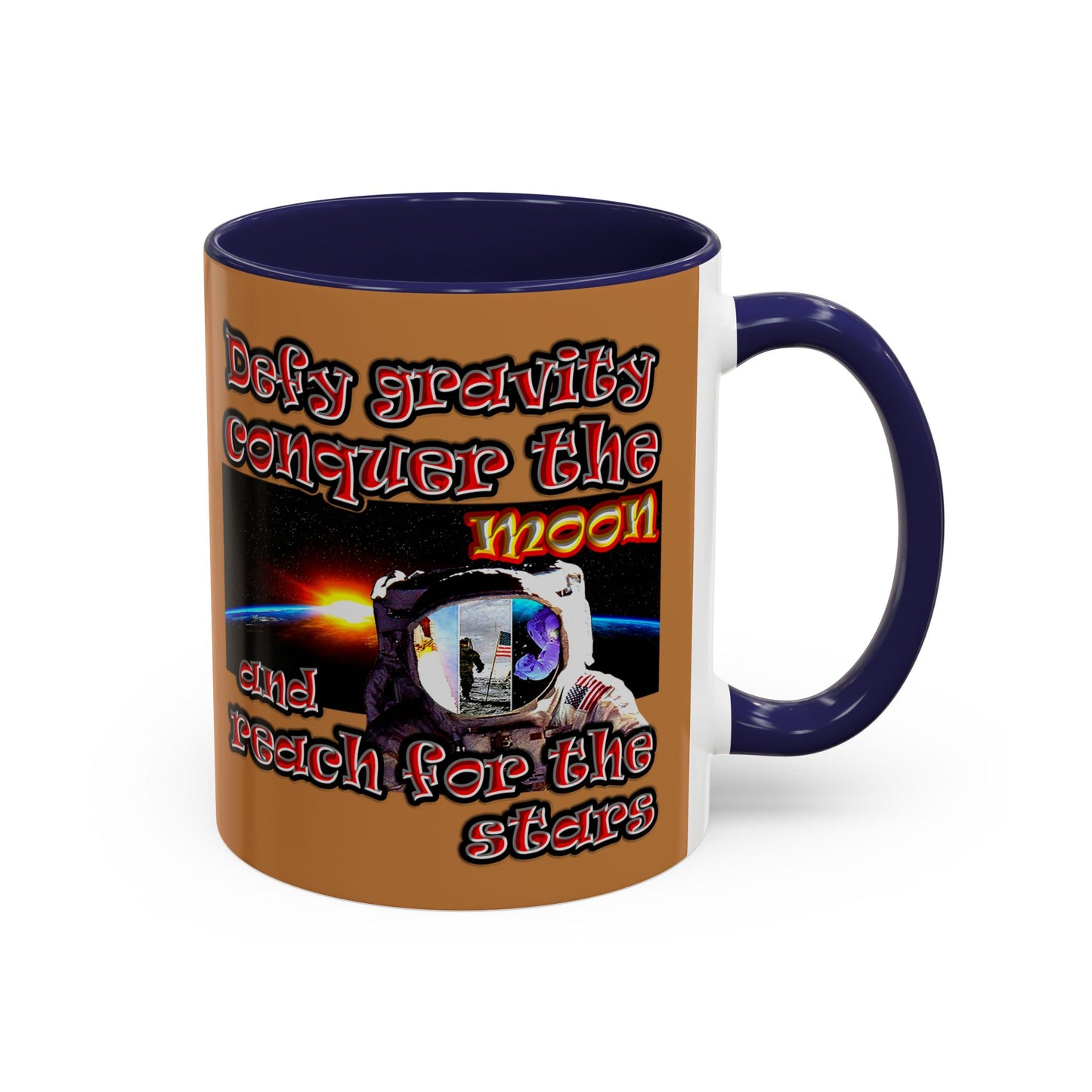 defy conquer reach - Accent Mug (light brown)