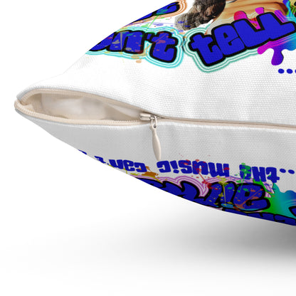 drop the beat - Spun Polyester Square Pillow - (white)