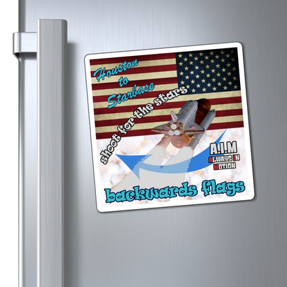 shoot for the stars - Magnets - (white marble)