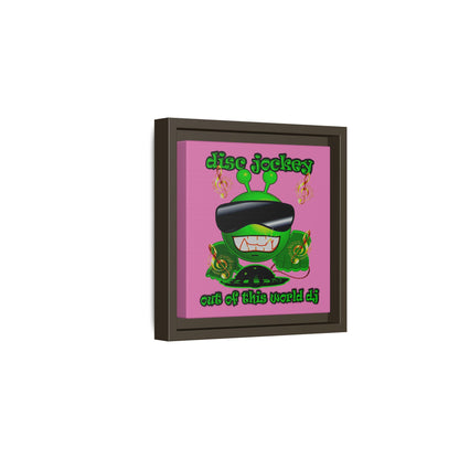 disc jockey - framed canvas art (light pink)