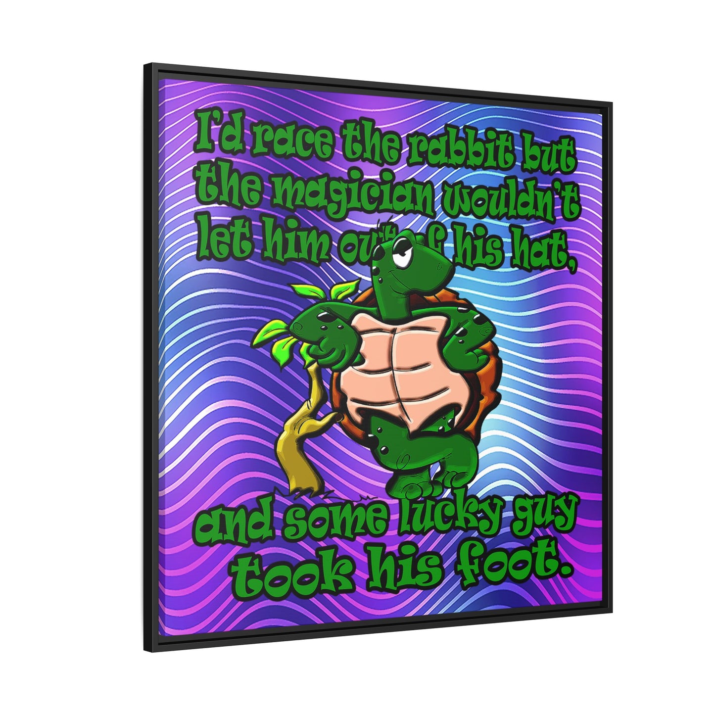 turtle race - framed canvas art (purple wave)