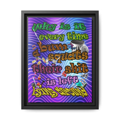 the bum's shit - framed canvas art (purple wave)