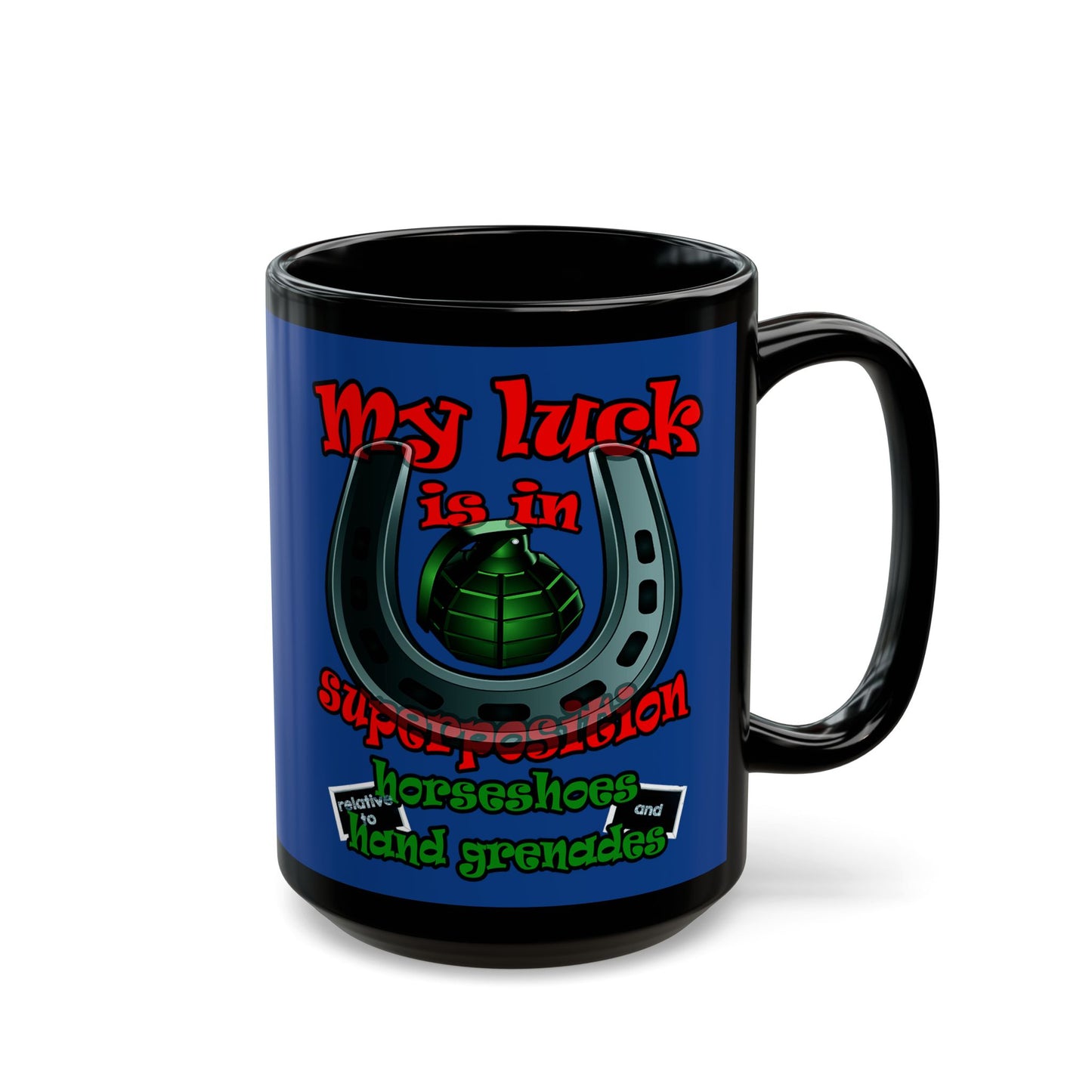 my luck - Black Mug (dark blue)