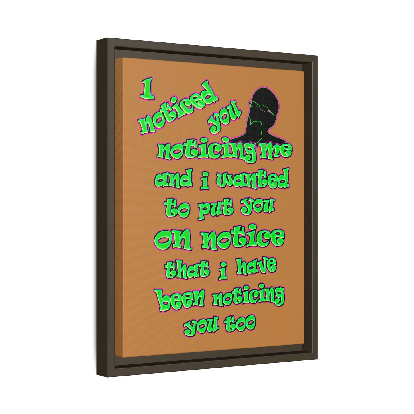 noticed you noticing - framed canvas art (light brown)