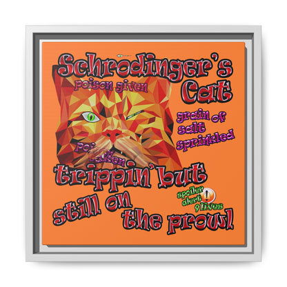 schrodinger's cat - framed canvas art (crusta)