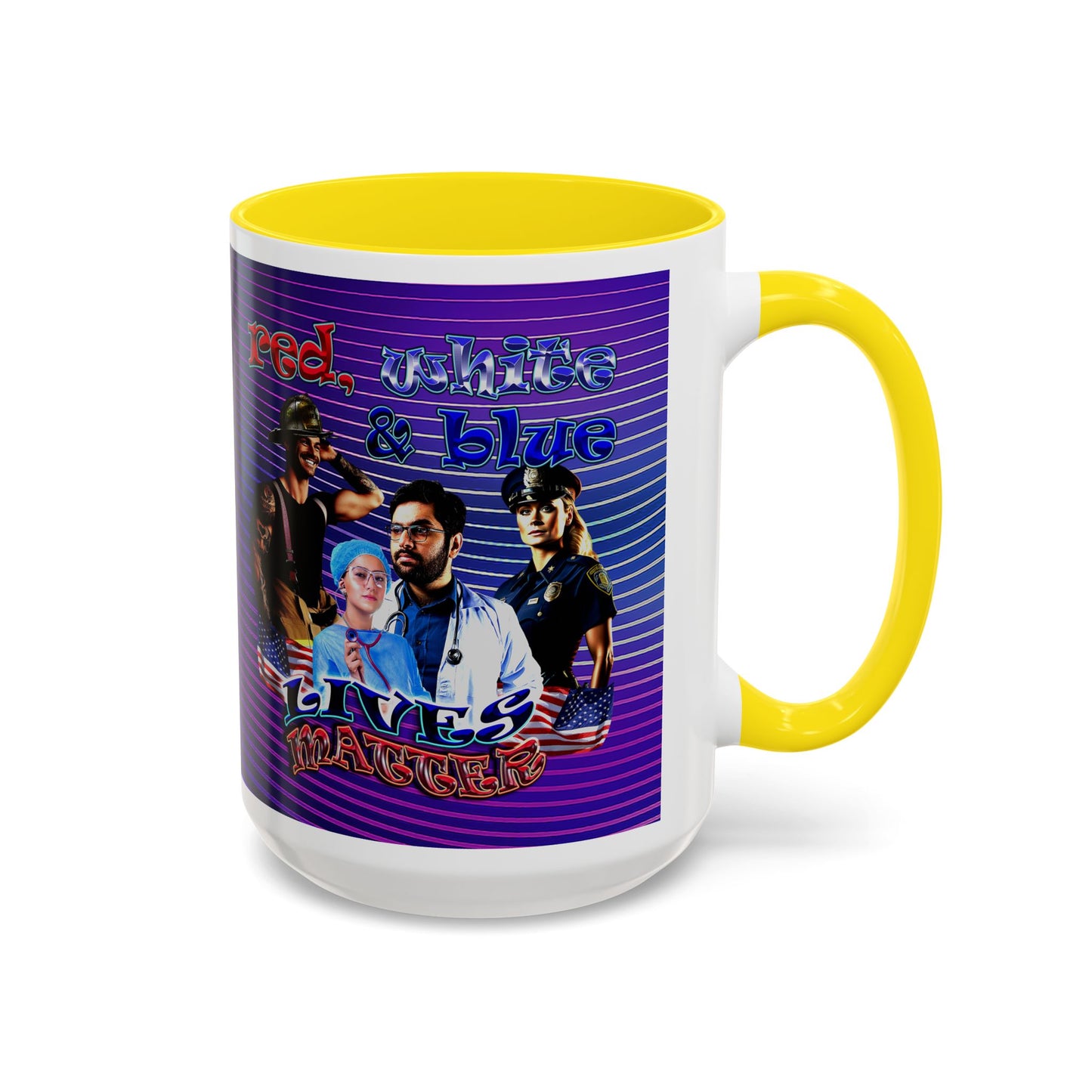 rw&b lives matter - Accent Mug (purple wave)
