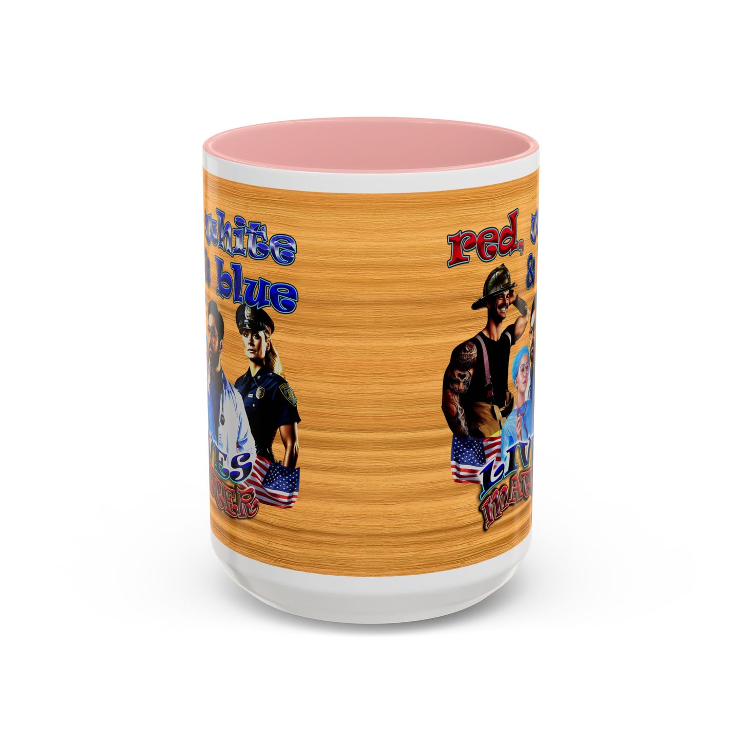rw&b lives matter - Accent Mug (butterscotch wood finish)