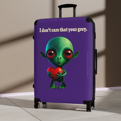 I don't care that your grey - Suitcase (purple)