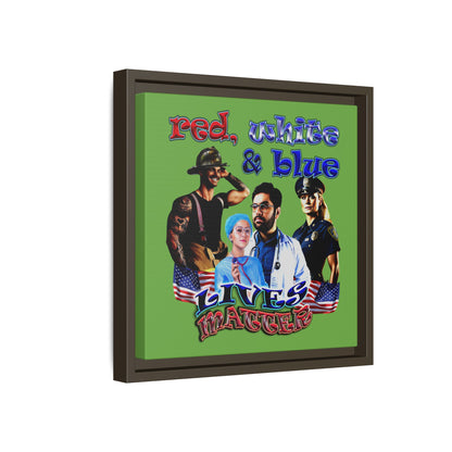 rw&b lives matter - framed canvas art (green)