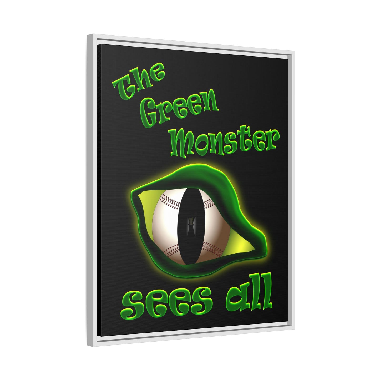 green monster - framed canvas art (black)