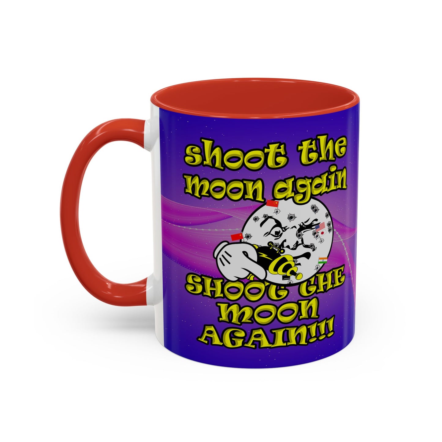 shoot the moon again - Accent Mug (purple-pink wave)