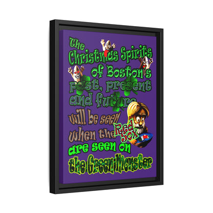 christmas spirits of boston - framed canvas art (purple)