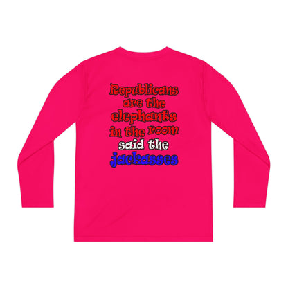 donkeys and elephants - Youth Long Sleeve Competitor Tee