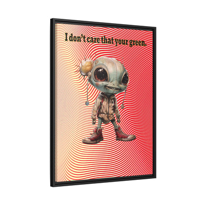 I don't care that your green - framed canvas art (yellow-orange wave)