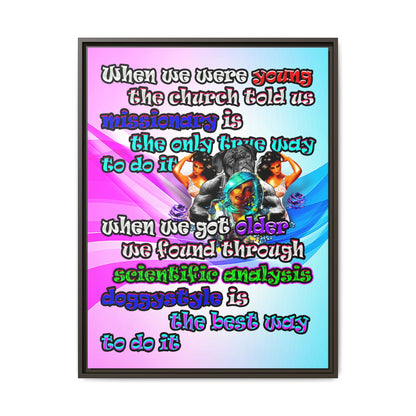 doggystyle - framed canvas art (light blue-pink wave)