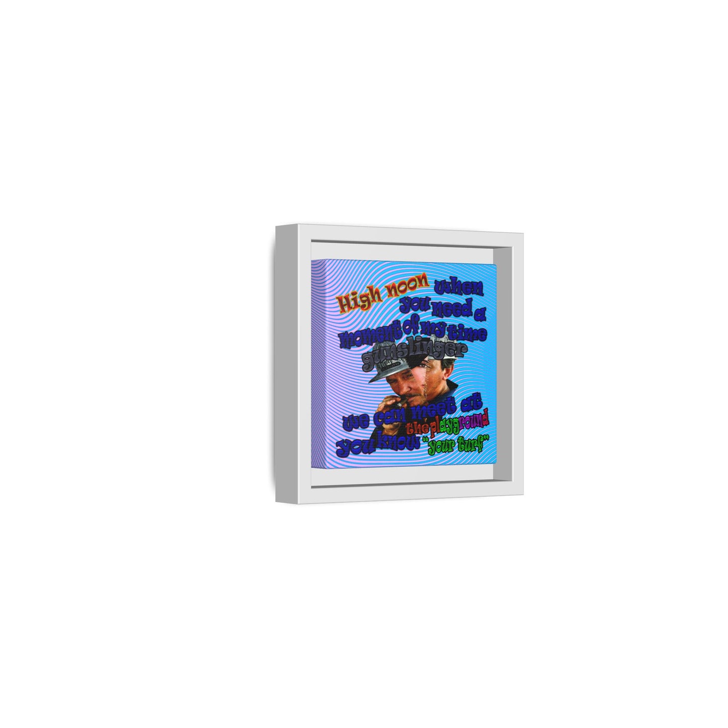 high noon - framed canvas art (light blue-purple wave)