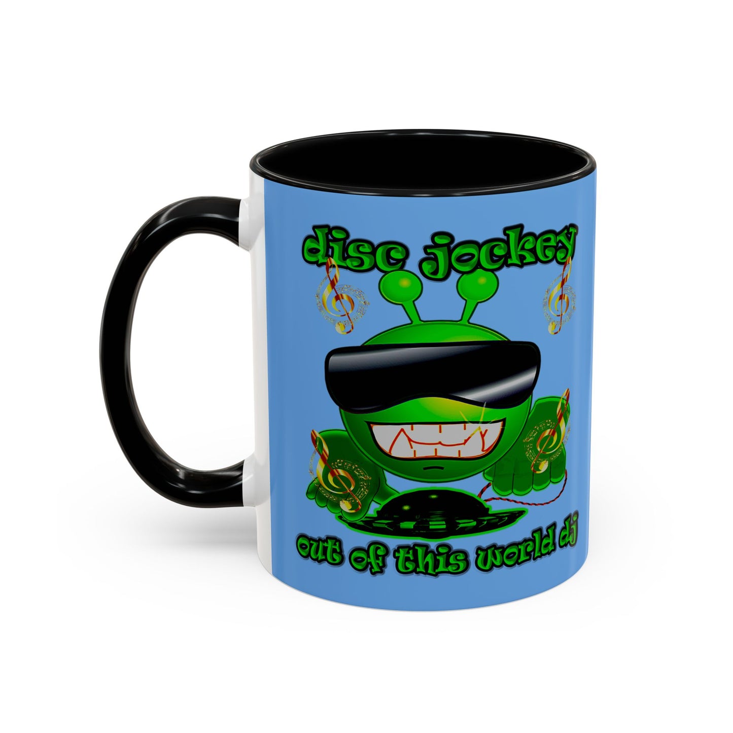 disc jockey - Accent Mug (light blue)