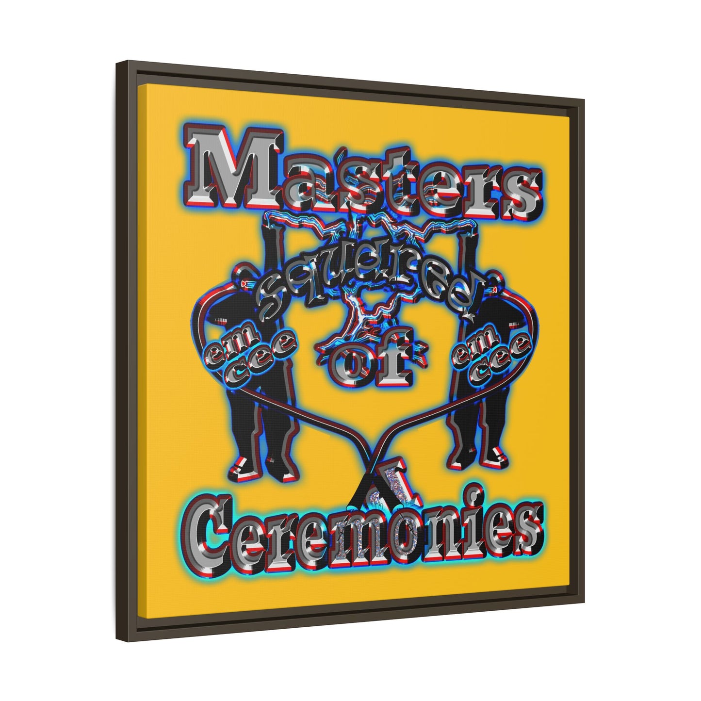 em cee squared - framed canvas art (yellow)