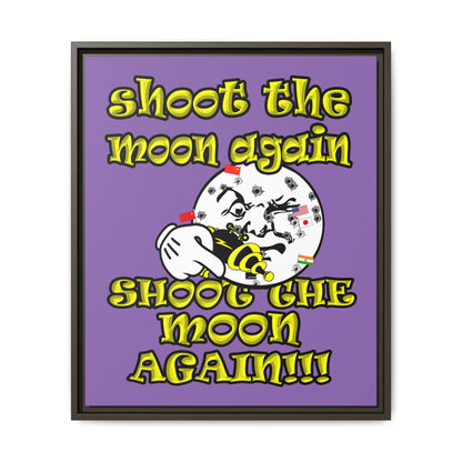 shoot the moon again - framed canvas art (light purple)