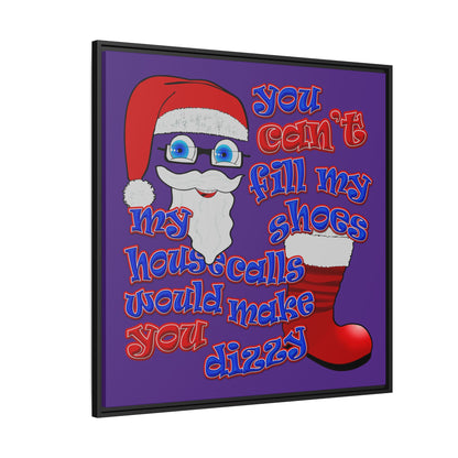 santa's shoes - framed canvas art (purple)