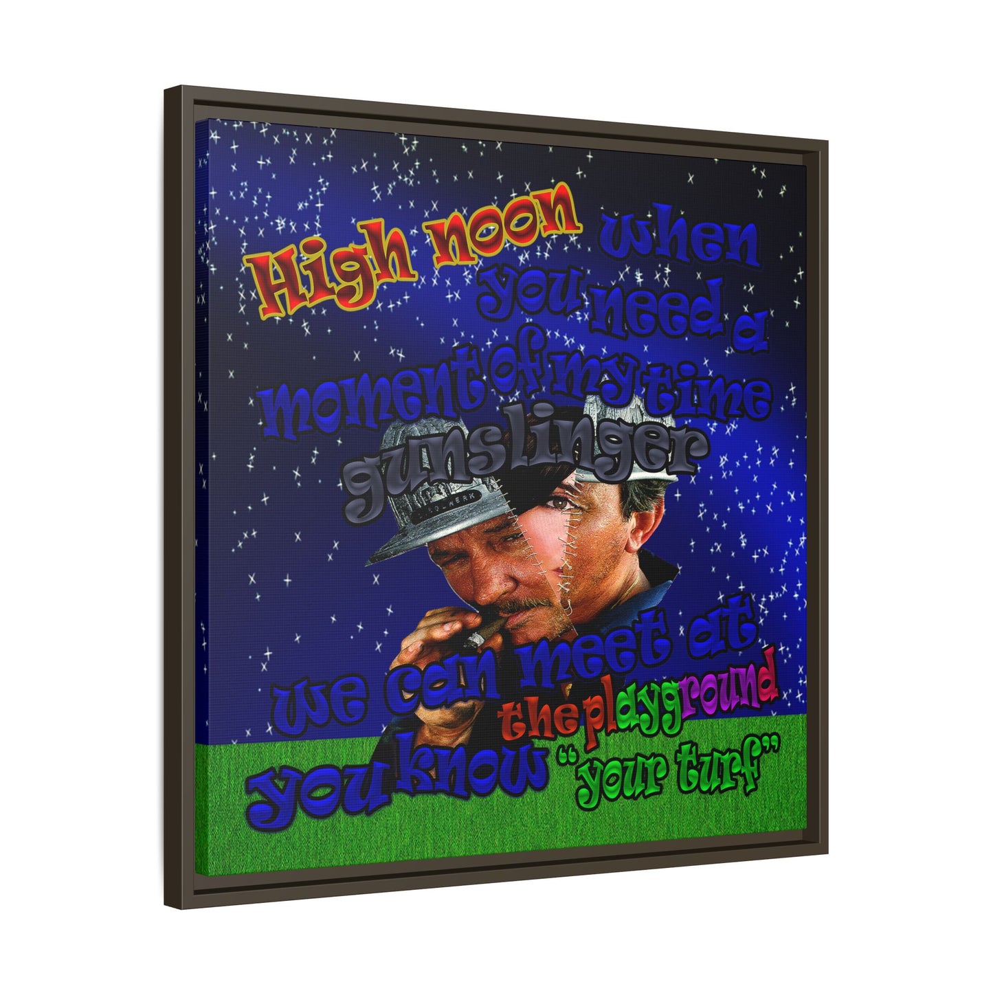 high noon - framed canvas art ('snoops' background)