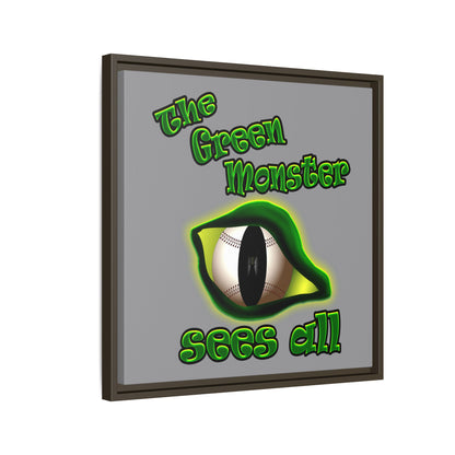 green monster - framed canvas art (grey)