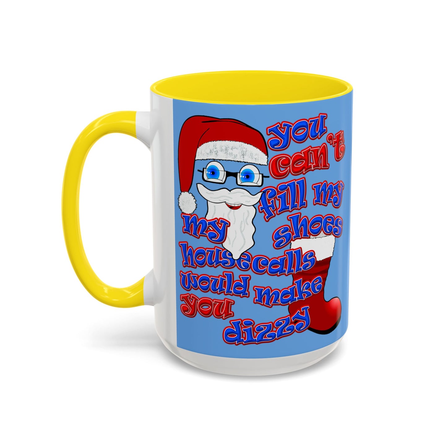 santa's shoes - Accent Mug (light blue)