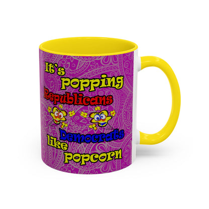 popping like popcorn - Accent Mug (pink swirl)
