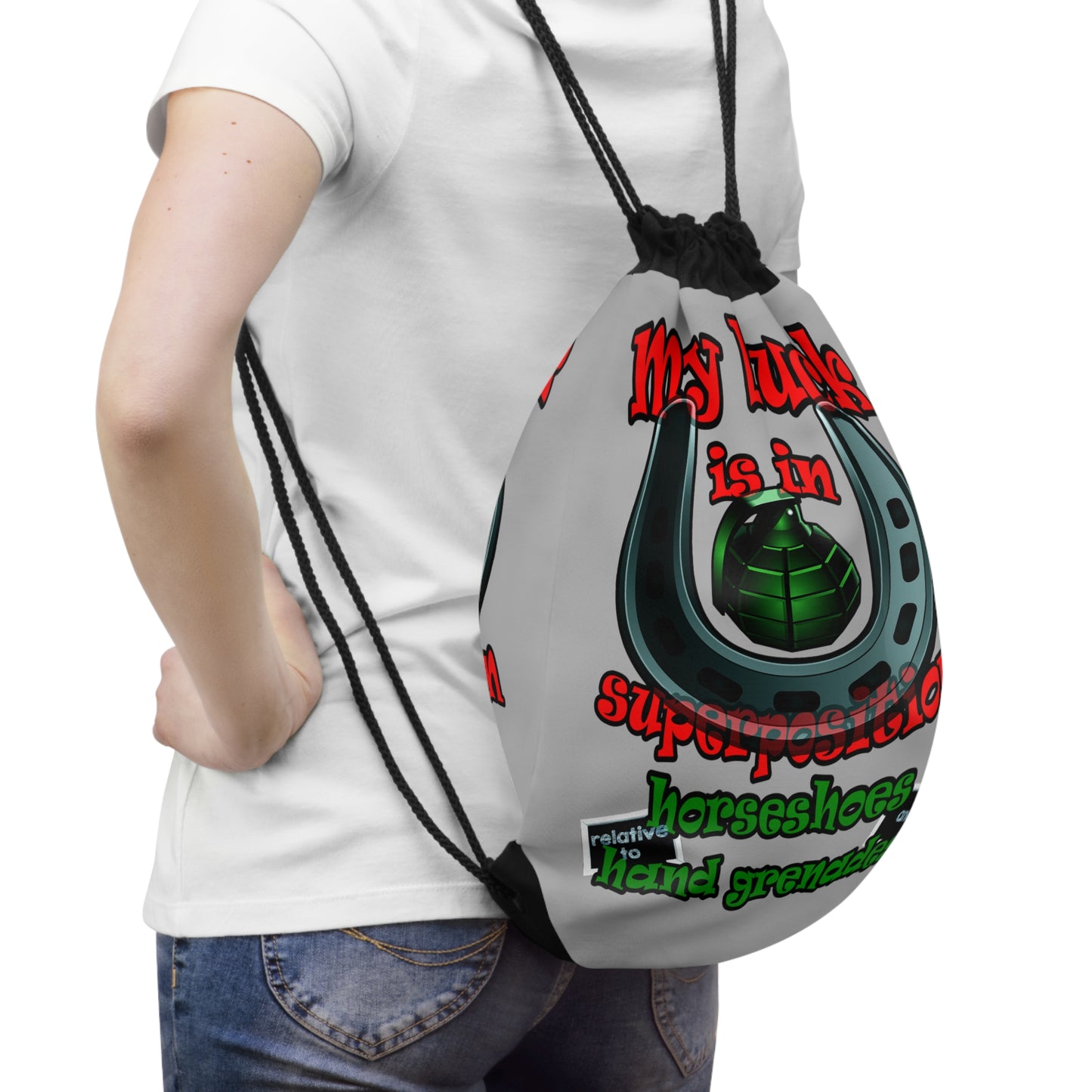 my luck - Drawstring Bag (light grey)
