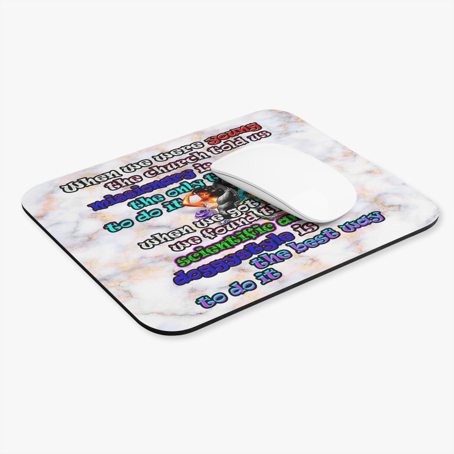 doggystyle - Mouse Pad (Rectangle) (white marble)
