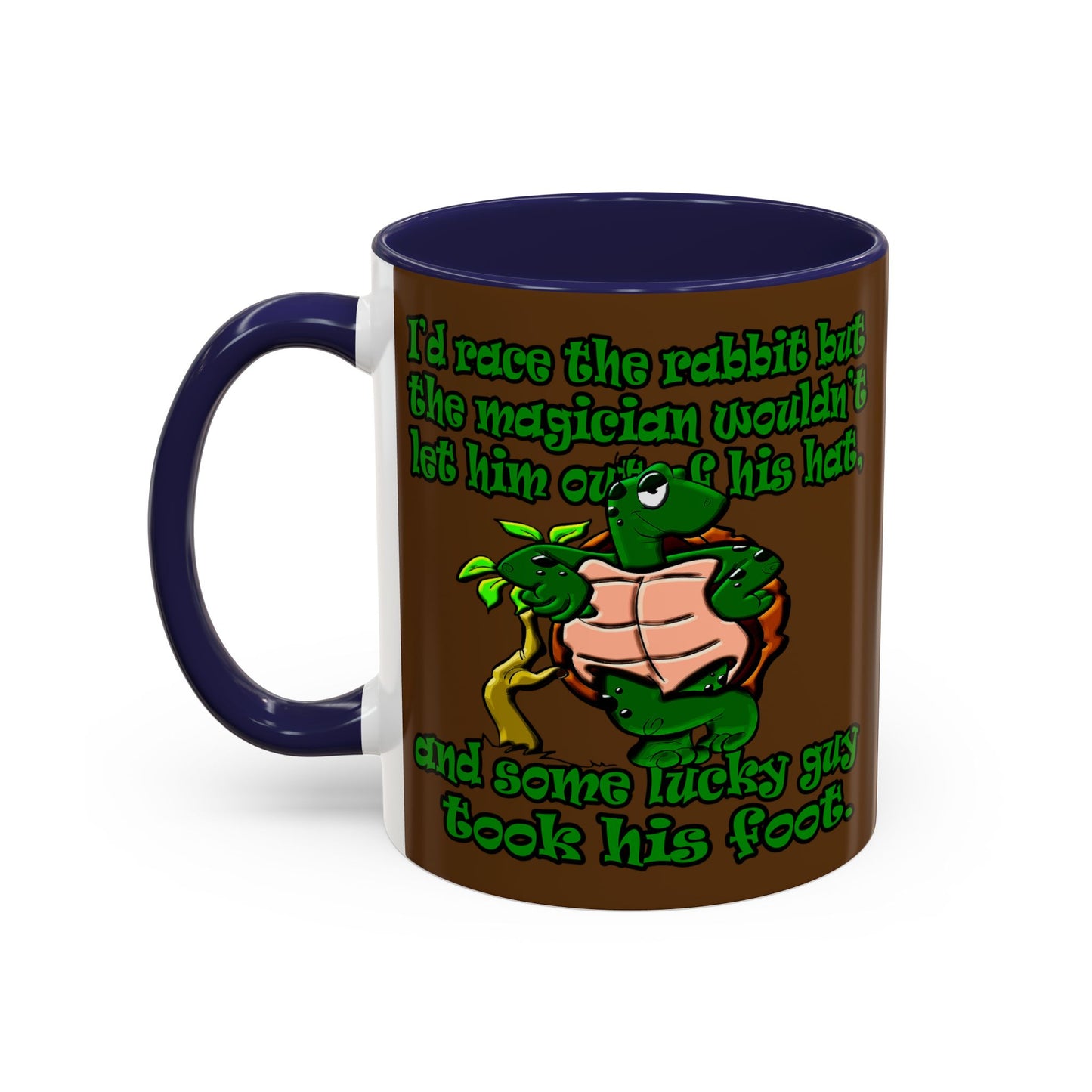 turtle race - Accent Mug (brown)