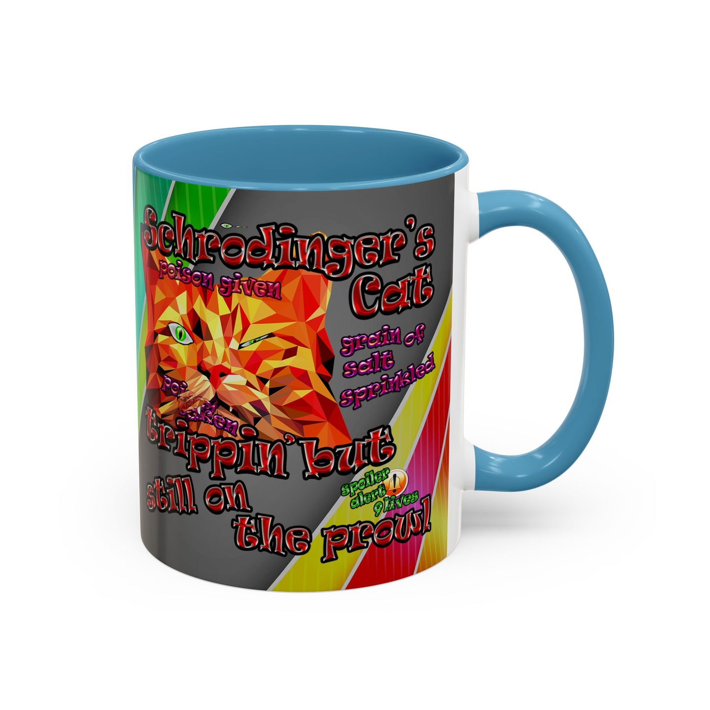 schrodinger's cat - Accent Mug (rainbow split)