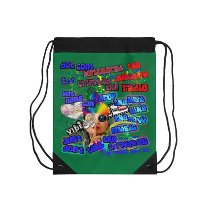 drop the beat - Drawstring Bag (dark green)