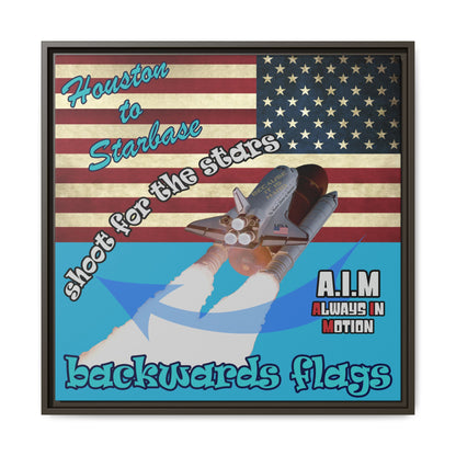 shoot for the stars - framed canvas art (turquoise)