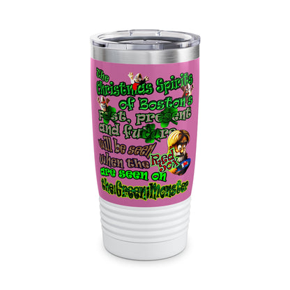 christmas spirits of boston - Ringneck Tumbler, 20oz (light pink)