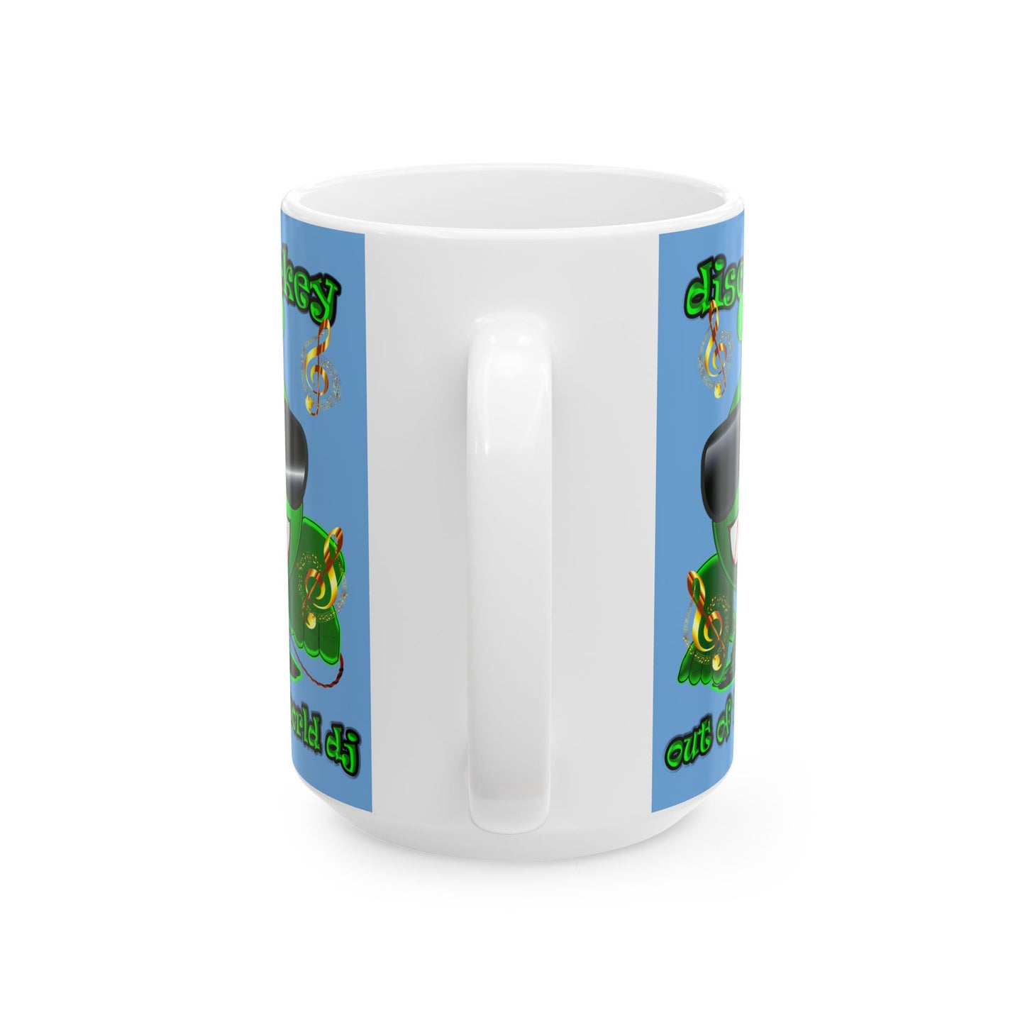 disc jockey - White Mug (light blue)