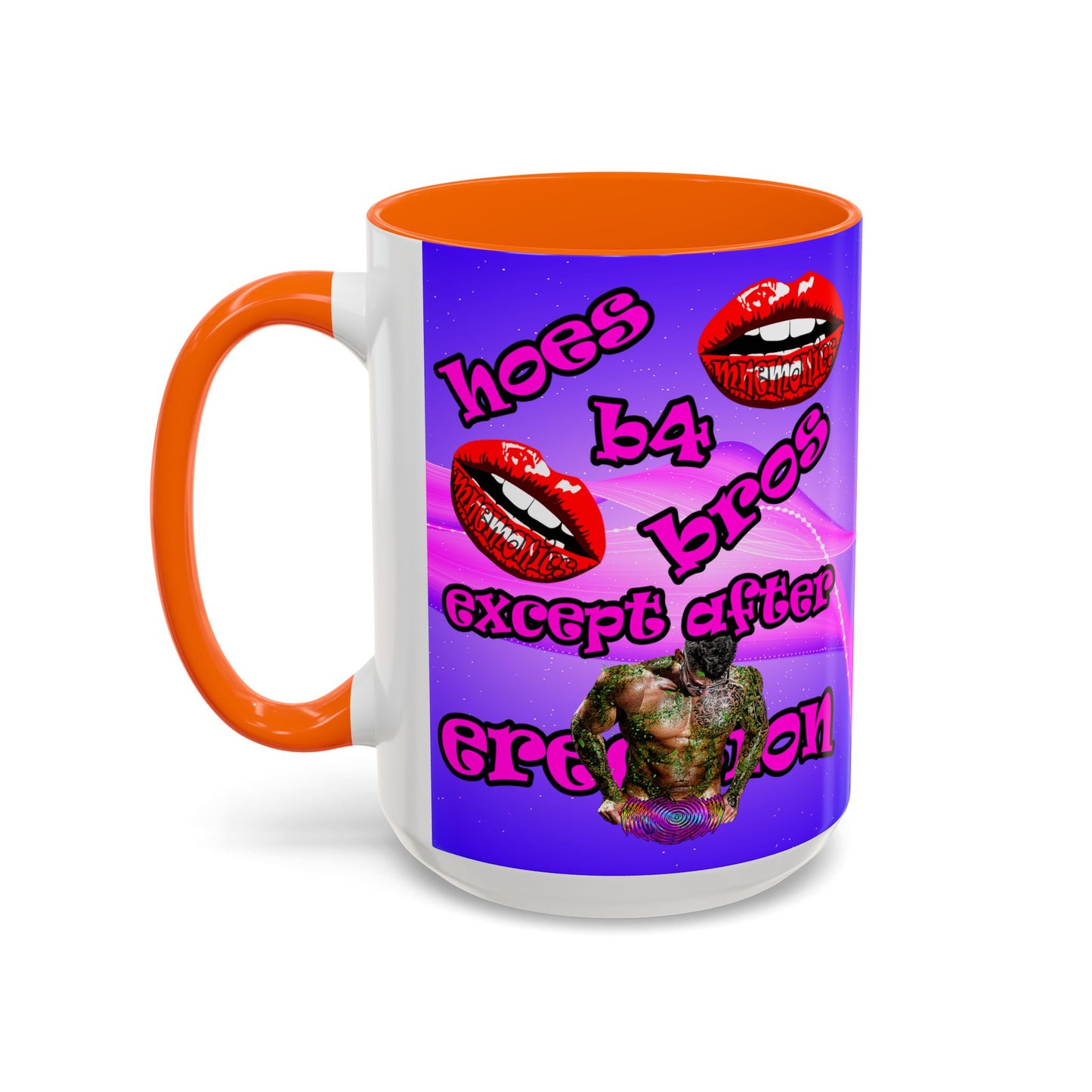 hoes b4 bros - Accent Mug (purple-pink wave)