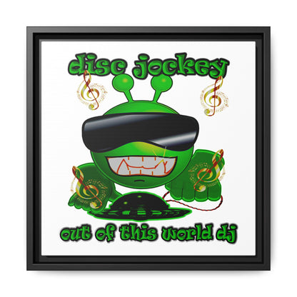 disc jockey - framed canvas art (white)