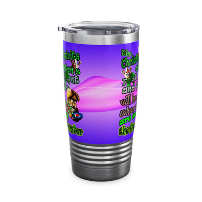 christmas spirits of boston - Ringneck Tumbler, 20oz (purple-pink wave)