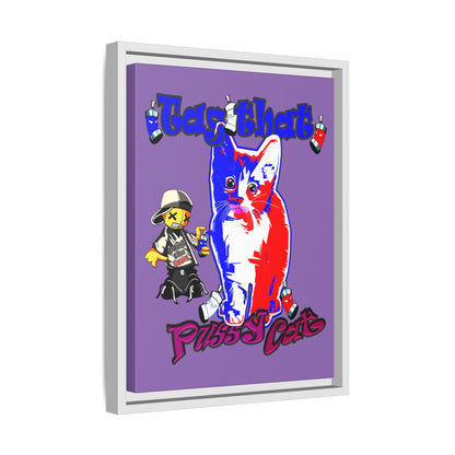 tag that - framed canvas art (light purple)