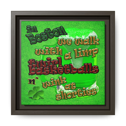 celtics logo - framed canvas art (green turf)