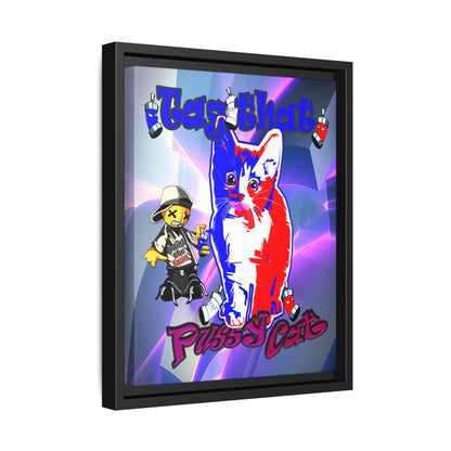 tag that - framed canvas art (grey-pink wave)